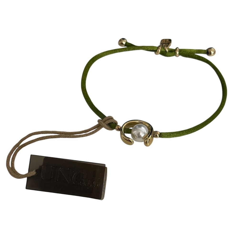 New Uno de 50 Bracelet Womens One Size Green 18k Gold-Plated Cultured Pearl